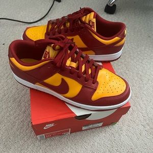 Nike Dunks Red and Yellow